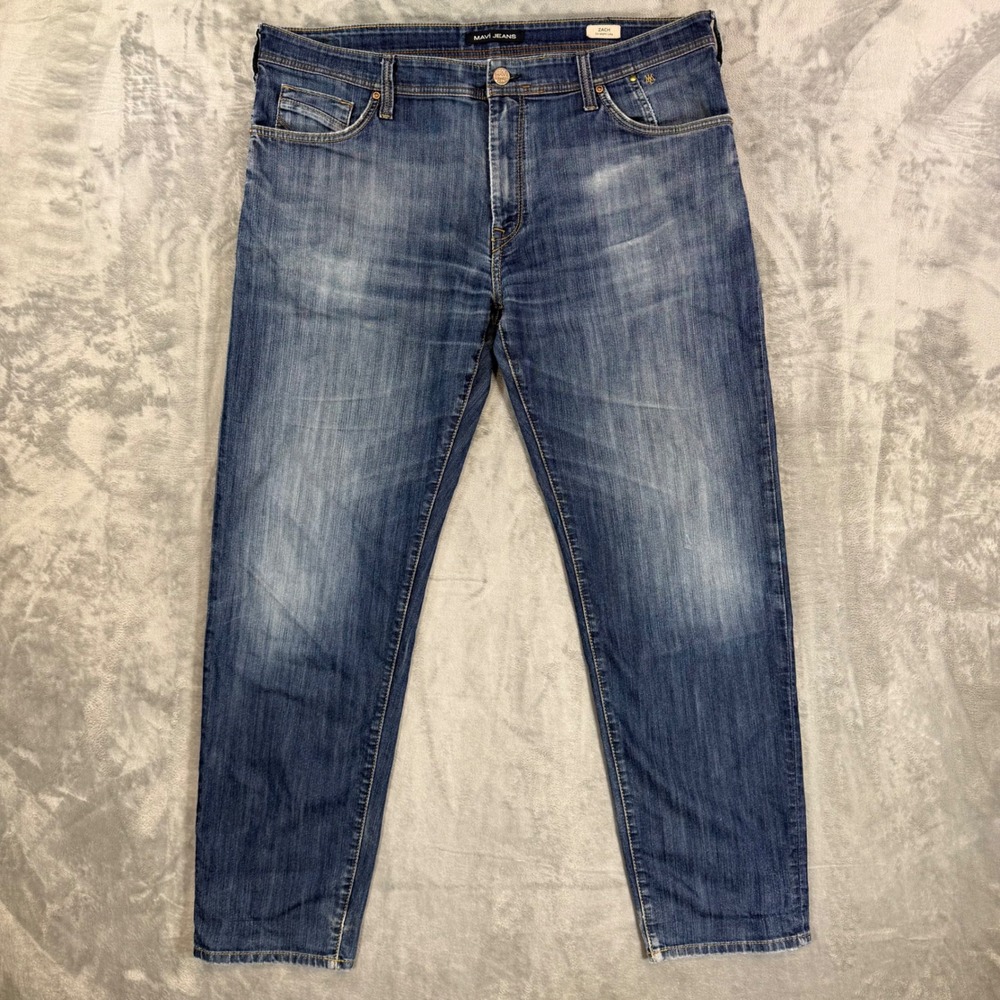 Mavi Jeans Zach Straight Leg Jeans Men's Size 42x34 Blue Faded‎ Denim Pants